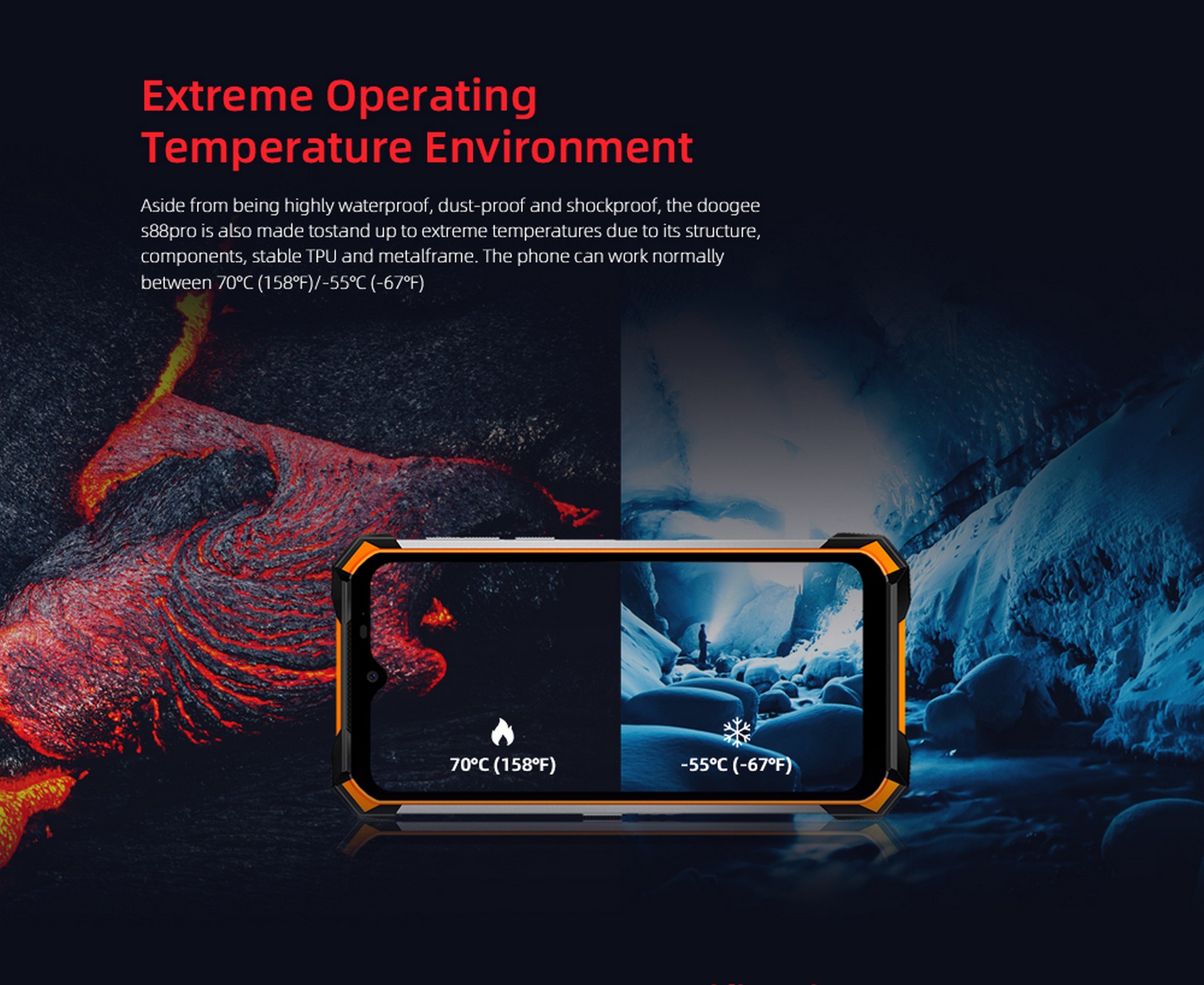 Doogee S88 Pro - защита от экстремальных температур