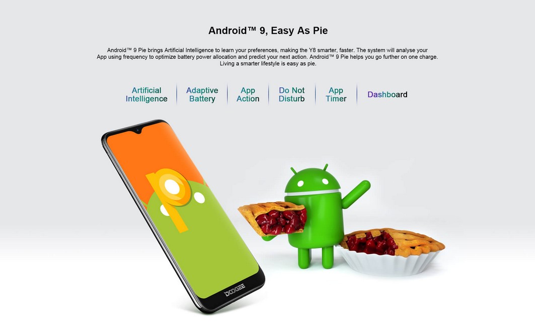 Doogee Y8 - Android 9.0 Pie 